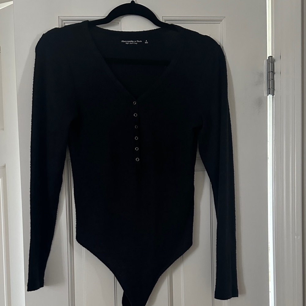 Abercrombie & Fitch Black V-Neck Bodysuit